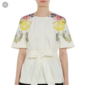 Ted Baker floral printed top with tie
